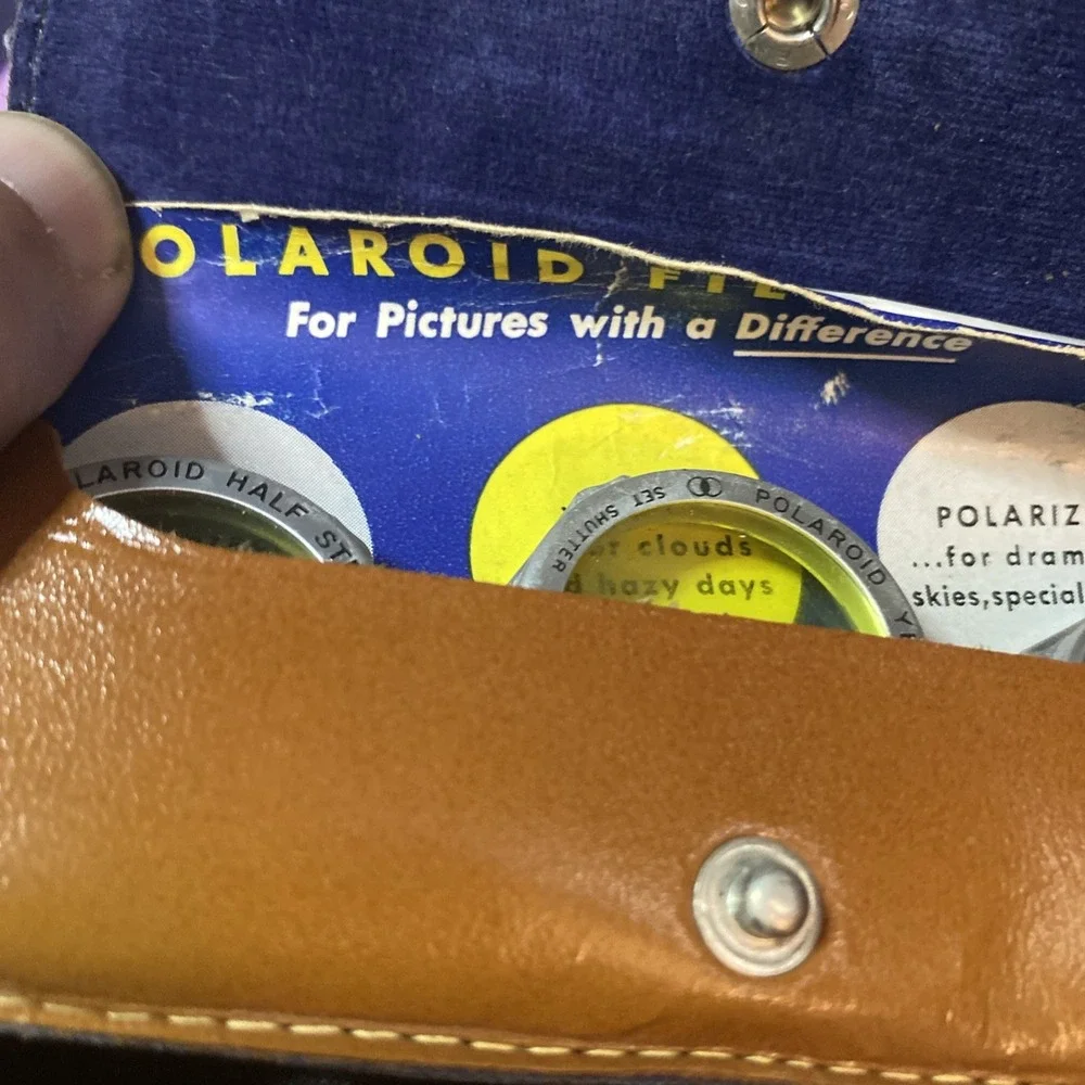 POLAROID Camera FILTER KIT Orange #4 Polarizing #2 Yellow #1 LEATHER CASE C3